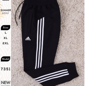 بنطلون رياضي بأطراف مفتوحة من قماش جيرسيه مفرد مزين بثلاث شرائط لصالة الألعاب الرياضية والتدريب للرجال من اديداس