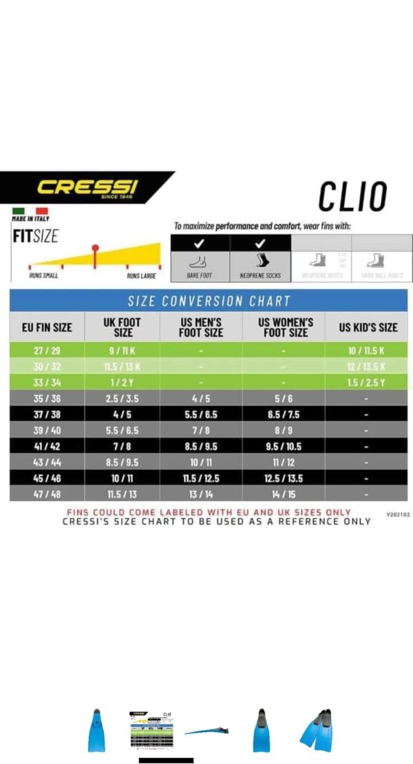 ⁦زعانف كريسي كليو-Cressi Clio Fins⁩ - الصورة ⁦5⁩