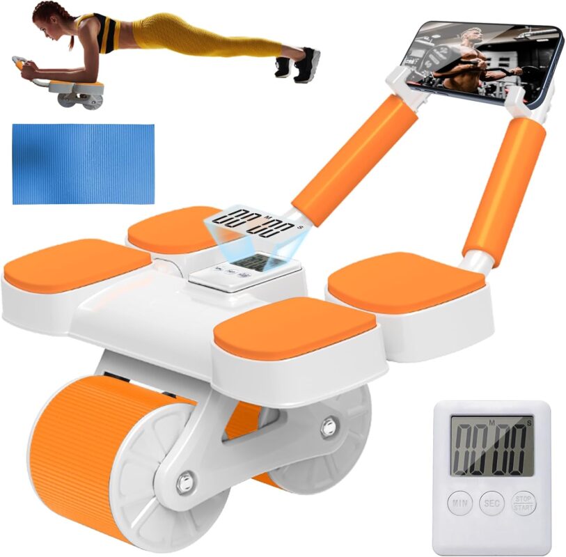عجلة تمارين البطن AB Roller Automatic Rebound لتقوية عضلات الكور والبطن